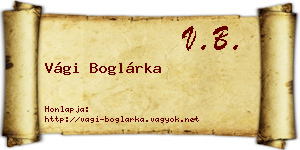 Vági Boglárka névjegykártya